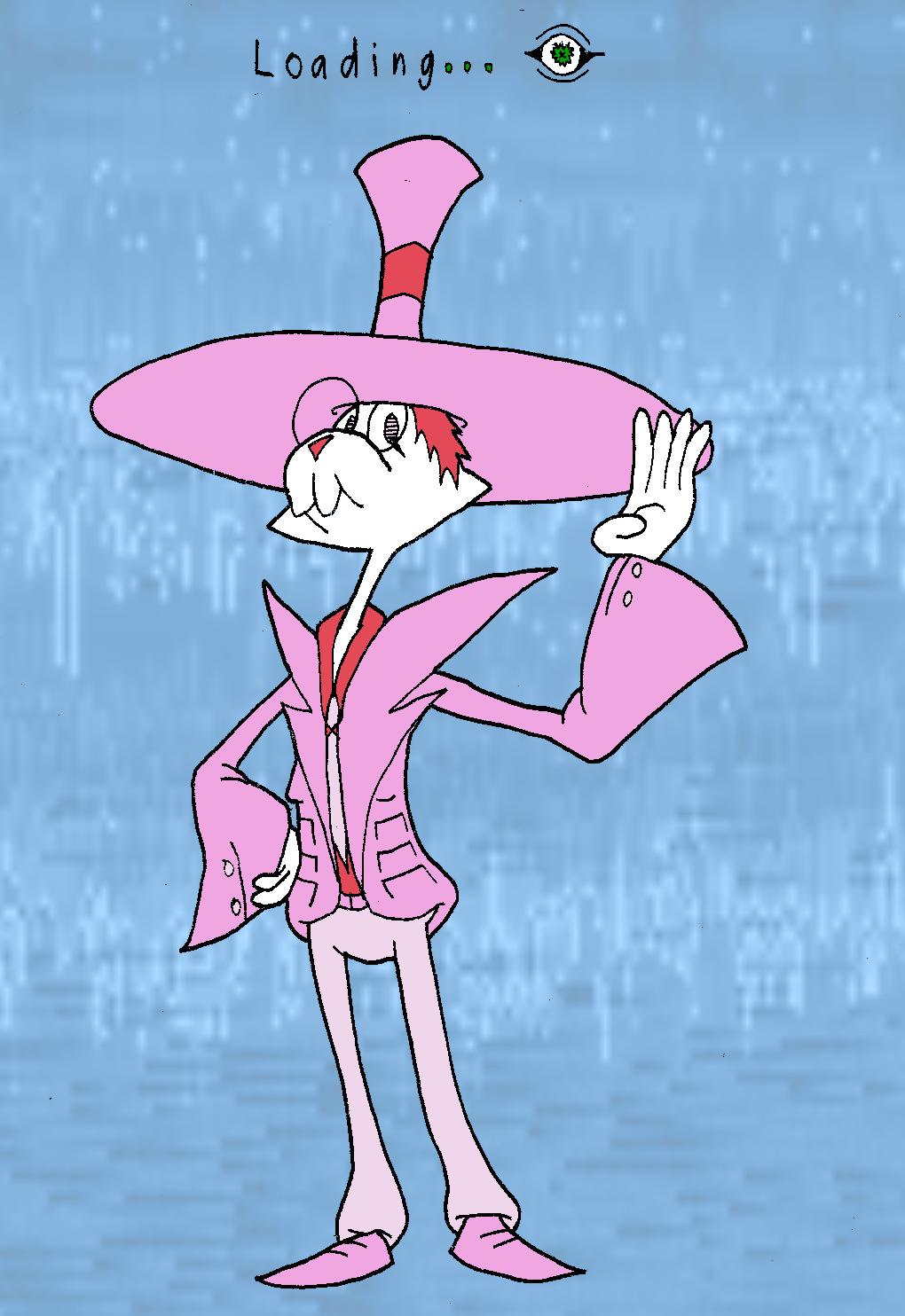 Loading Screen. Lizzie Smithson is waving at the camera.